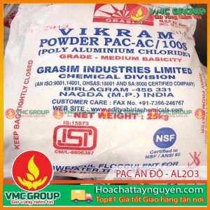 PAC ẤN ĐỘ - POLY ALUMINIUM CHLORIDE AL2O3 BAO 25KG ẤN ĐỘ