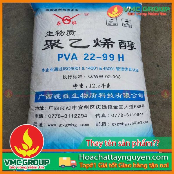 POLYVINYL AlCOHOL- KEO SƠ DỪA- PVA 22-99H- BAO 12,5KG-TRUNG QUỐC